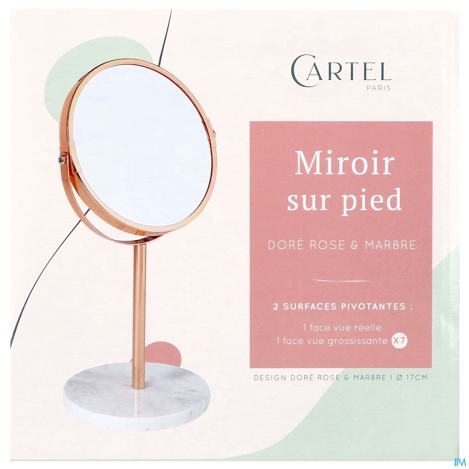 Cartel By Vitry Miroir Pied Or Rose Marbre X7 17cm