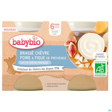 Babybio Brasse Au Lait De Chevre Francais Poire Et Figue De Provence 6m 130g X2