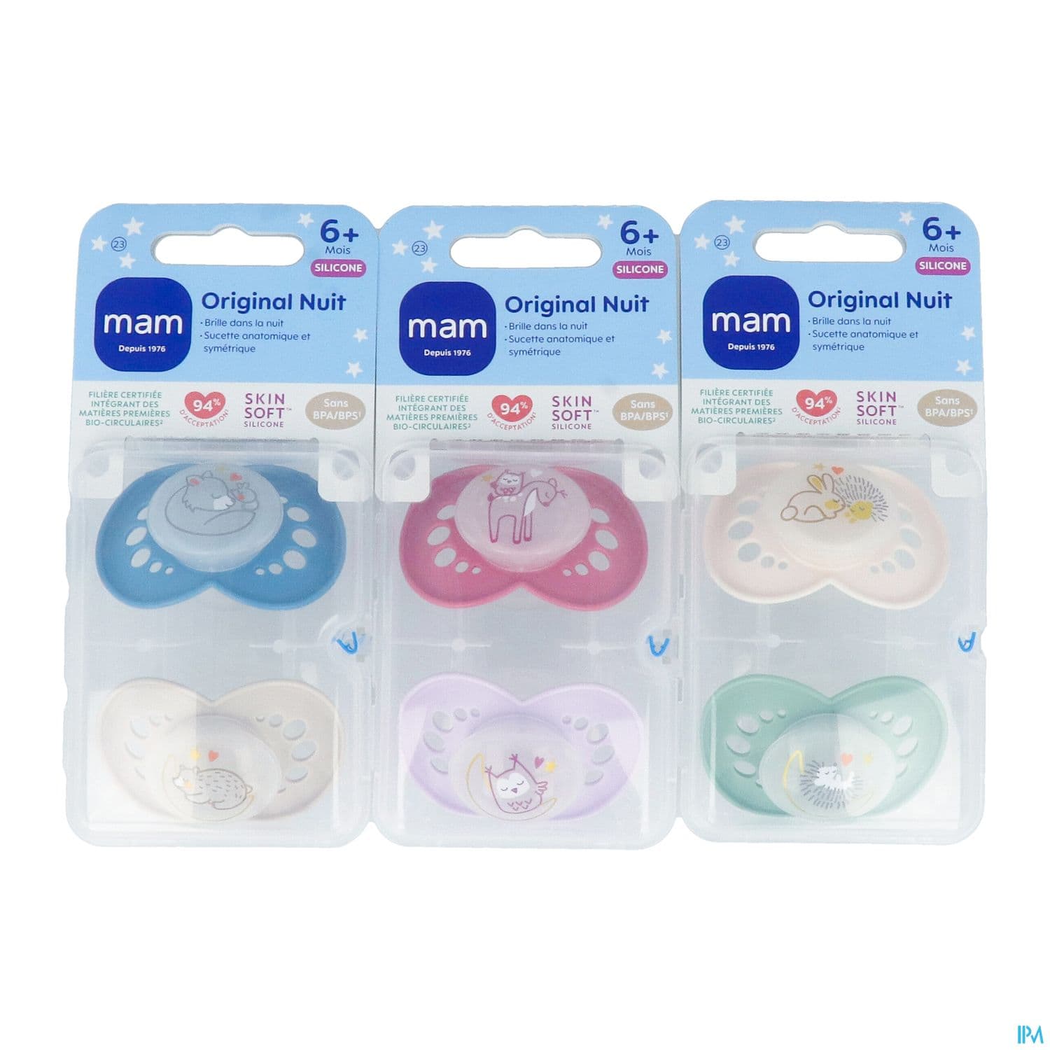 Mam Sucette Original Nuit +6m Silicone X2