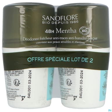 SANOFLORE DEOD 48H MENTHA 50MLX2
