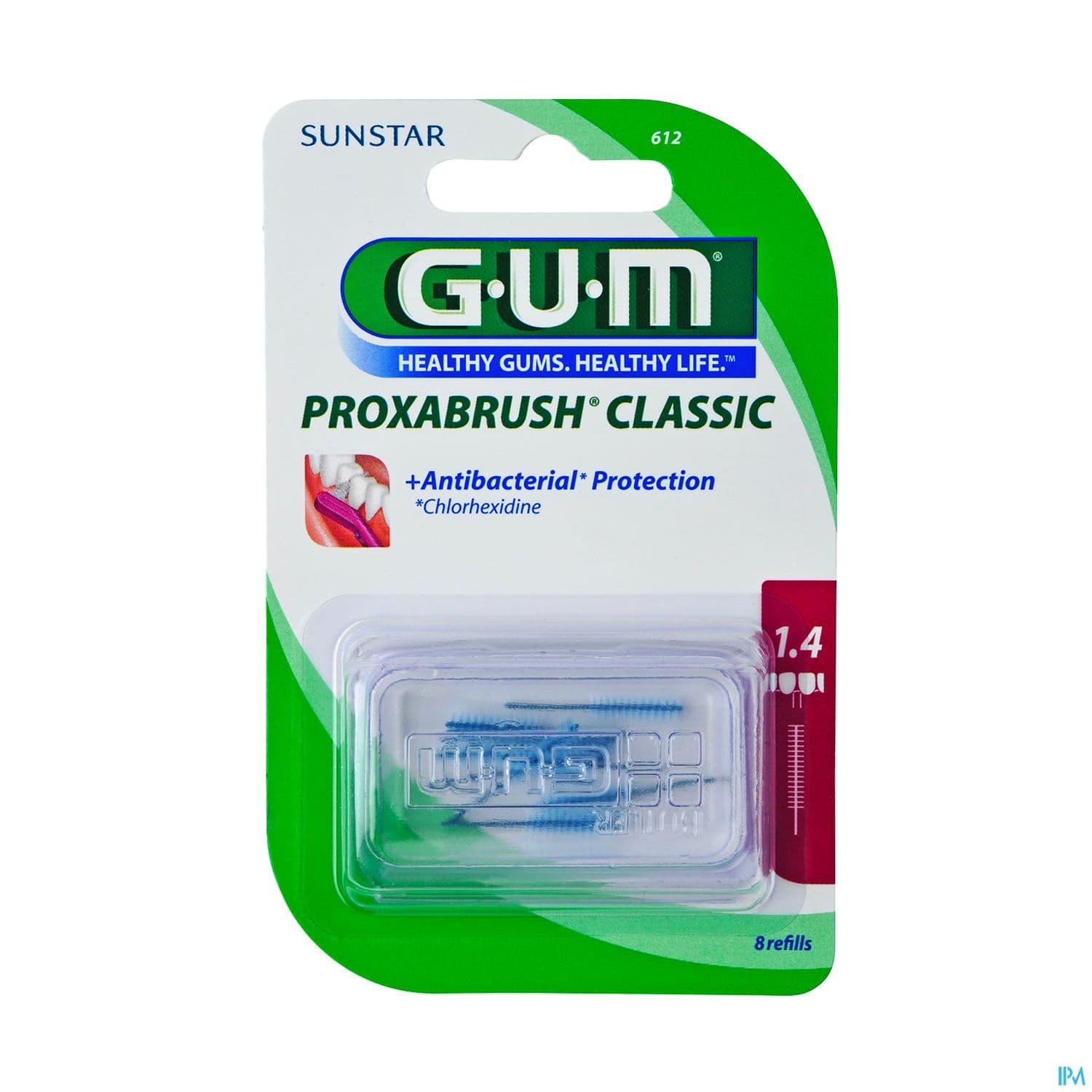 GUM PROXABRUSH CLASSIC RECH 612 X6