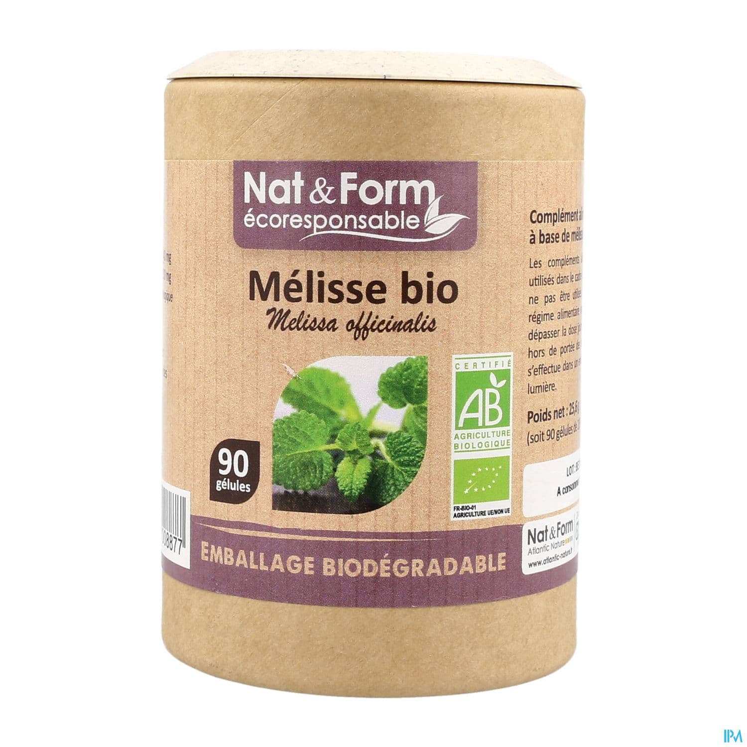 Nat Et Form Ecoresponsable Melisse Bio Gelule Vegetale 90