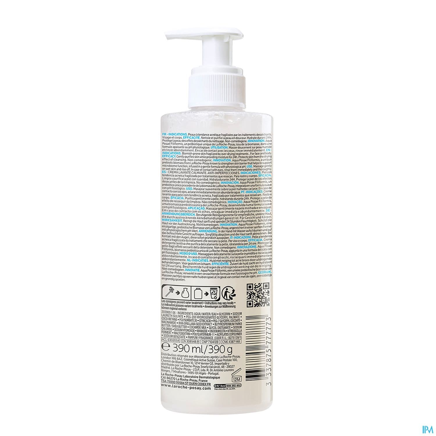 EFFACLAR H ISO-BIOME CR LAV 390ML