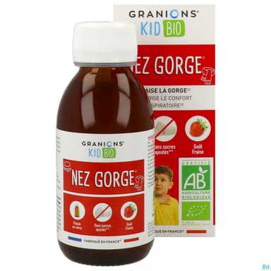 Granions Kid Bio Nez Gorge Solution Buvable Fraise 125ml