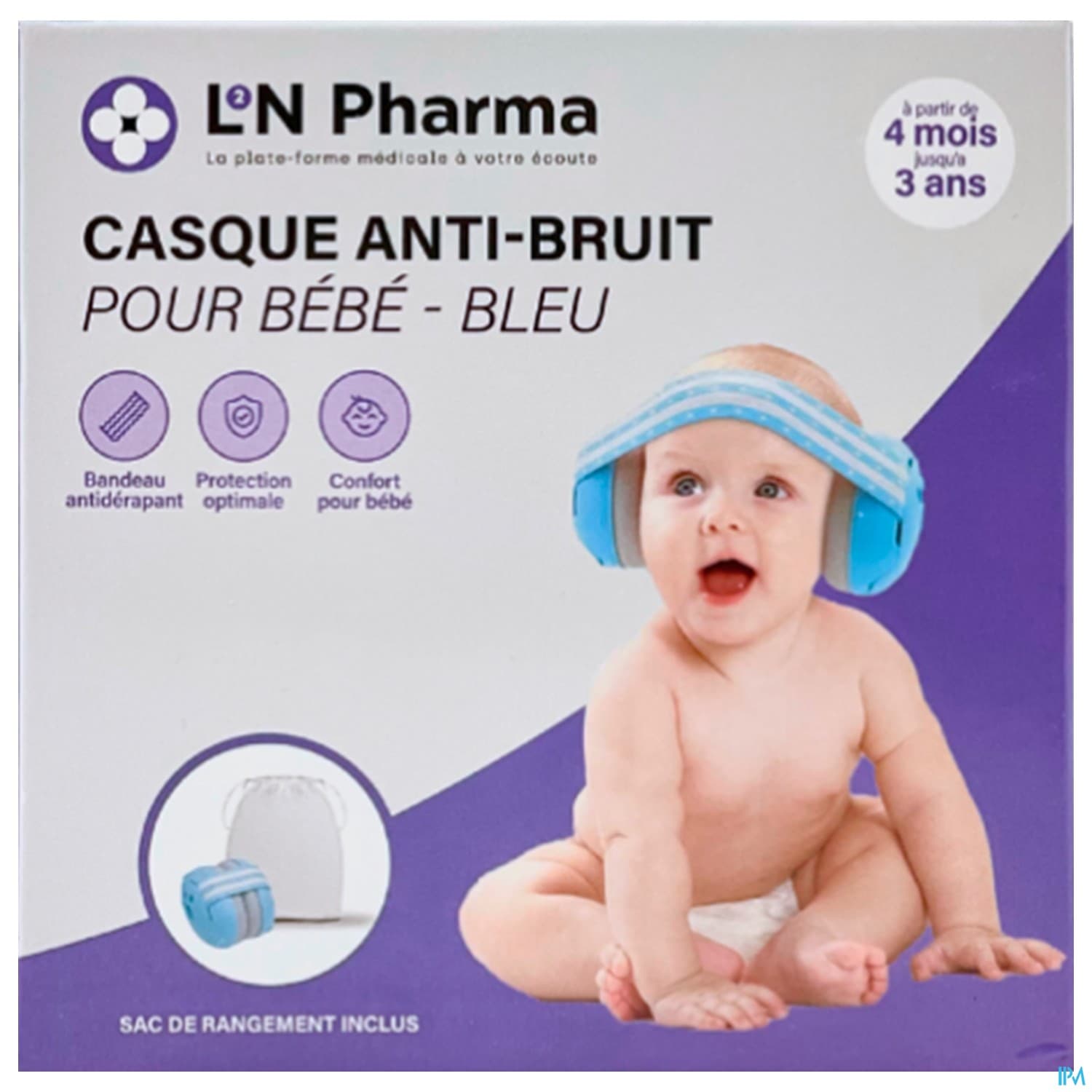 L2N CASQUE A/BRUIT BEBE 3M+ BLEU