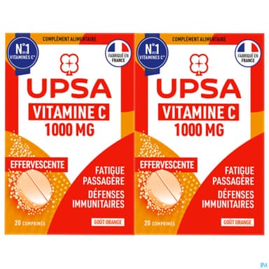 Upsa Vitamine C 1000mg Comprime Effervescent 20 X2