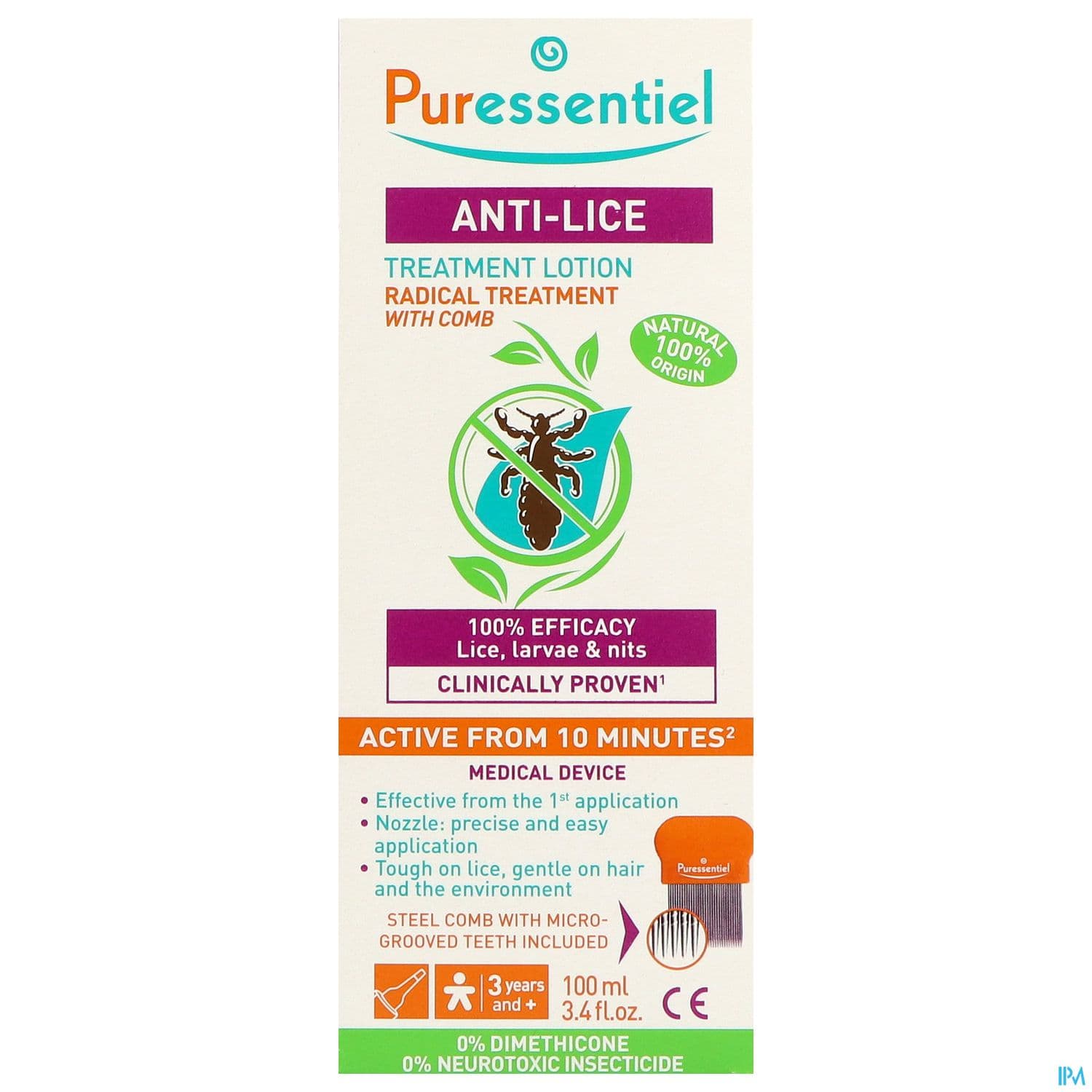 PURESSENTIEL LOT A/POUX100ML+PEIGN