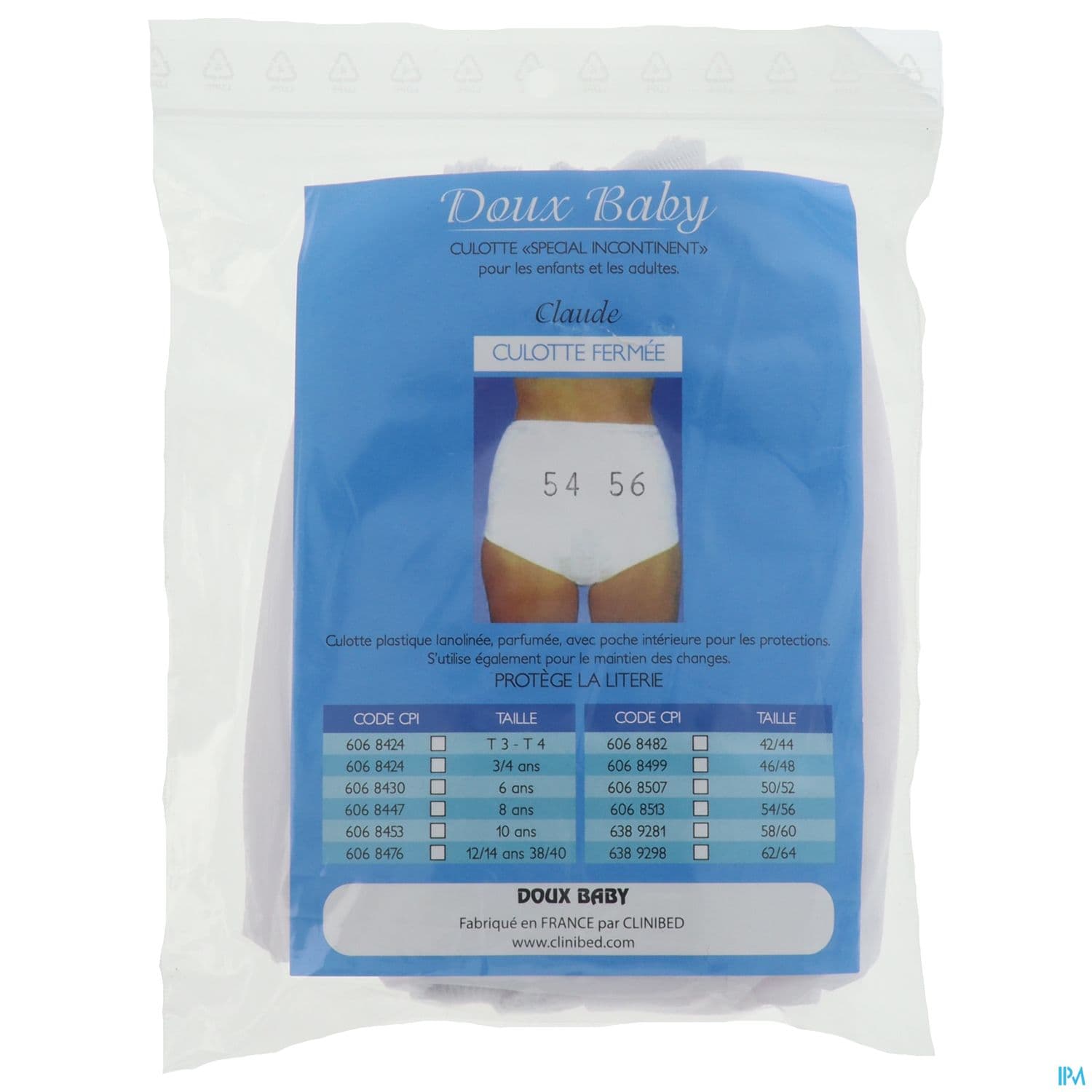 Claude Doux Baby Culotte Fermee T54/56