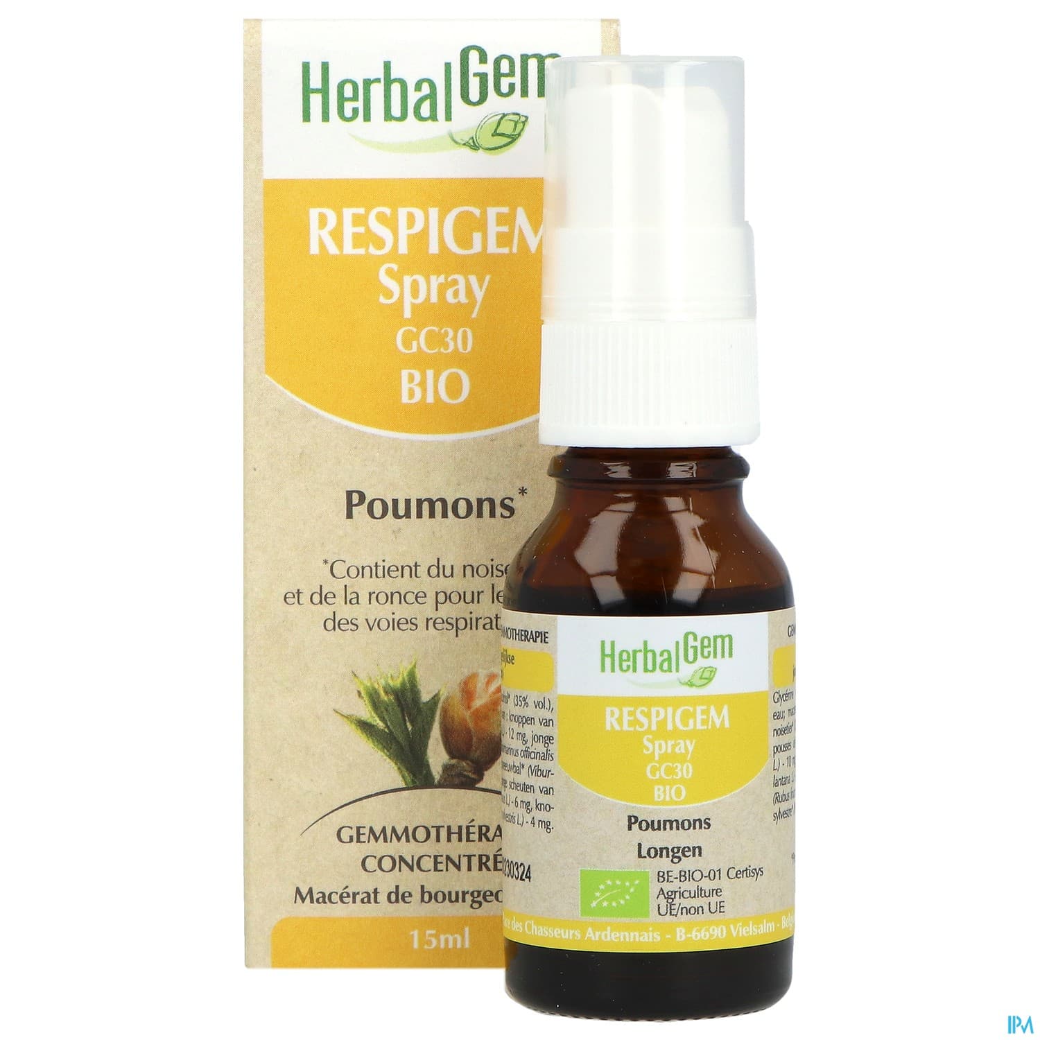 Herbalgem Respigem Gc30 Poumons Bio Spray 15ml