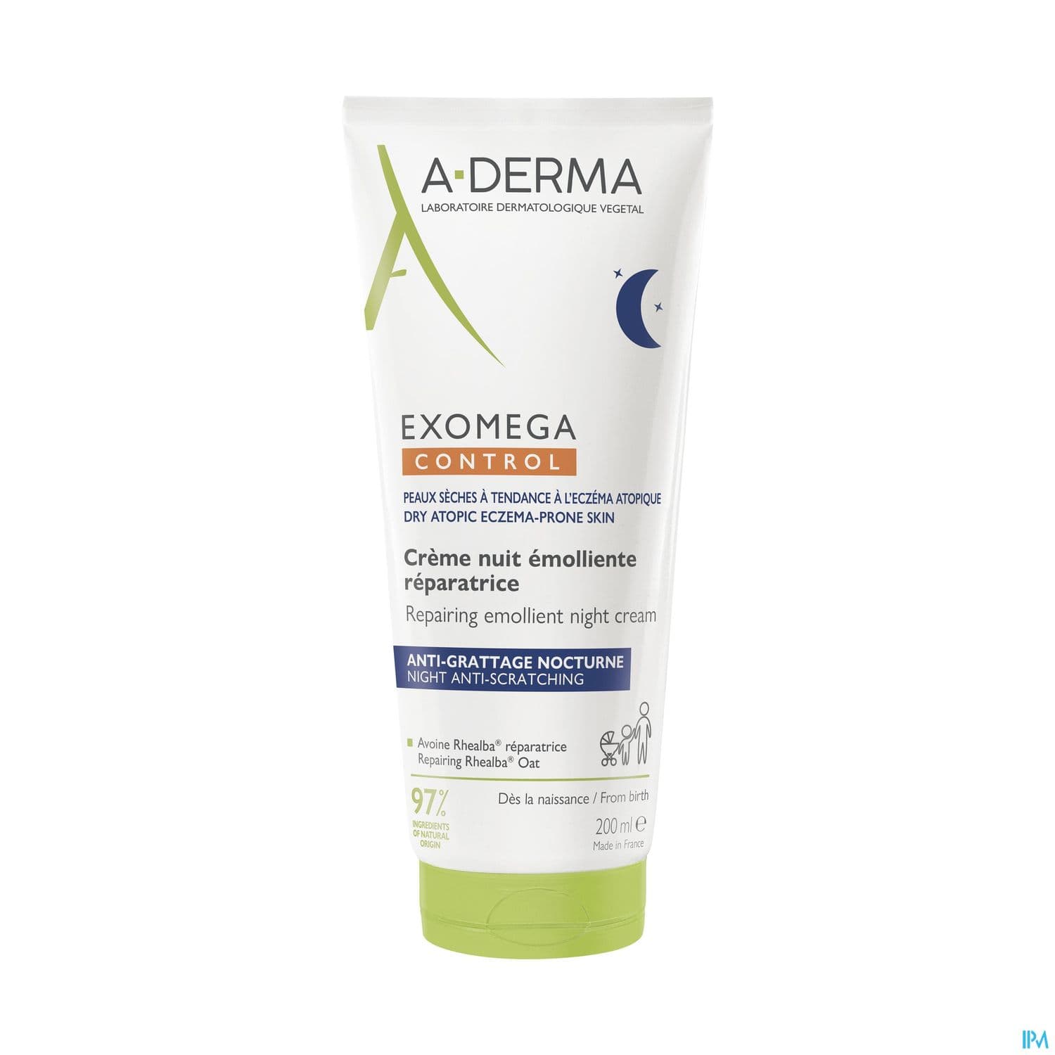A Derma Exomega Control Creme Nuit Emolliente Reparatrice 200ml