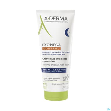 A Derma Exomega Control Creme Nuit Emolliente Reparatrice 200ml