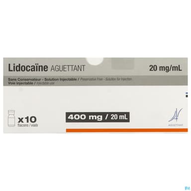 Lidocaine Aguettant 20mg/ml Solution Injectable Amp 20ml 10