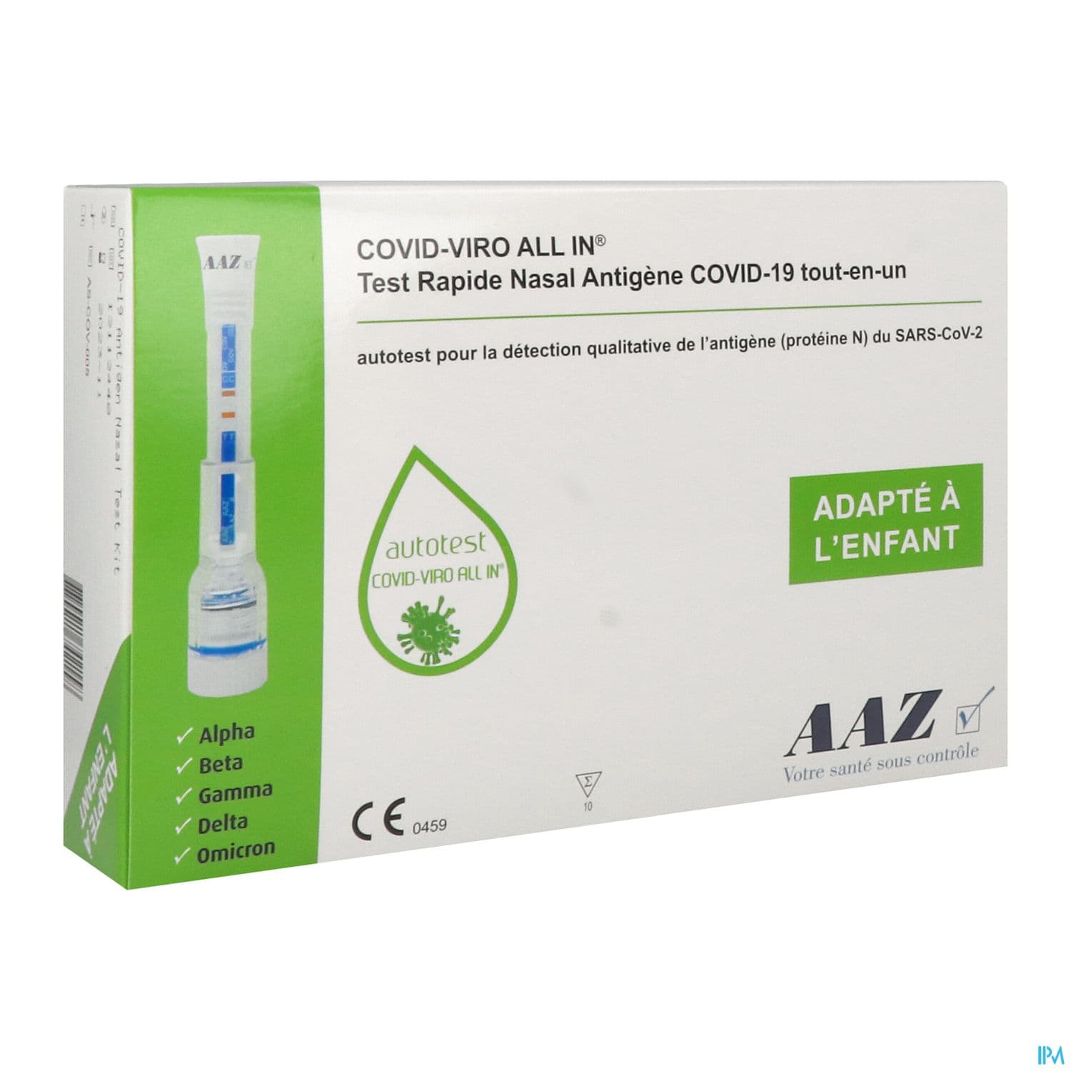 Aaz Autotest Nasal All In Duo Enfant Covid Viro 10