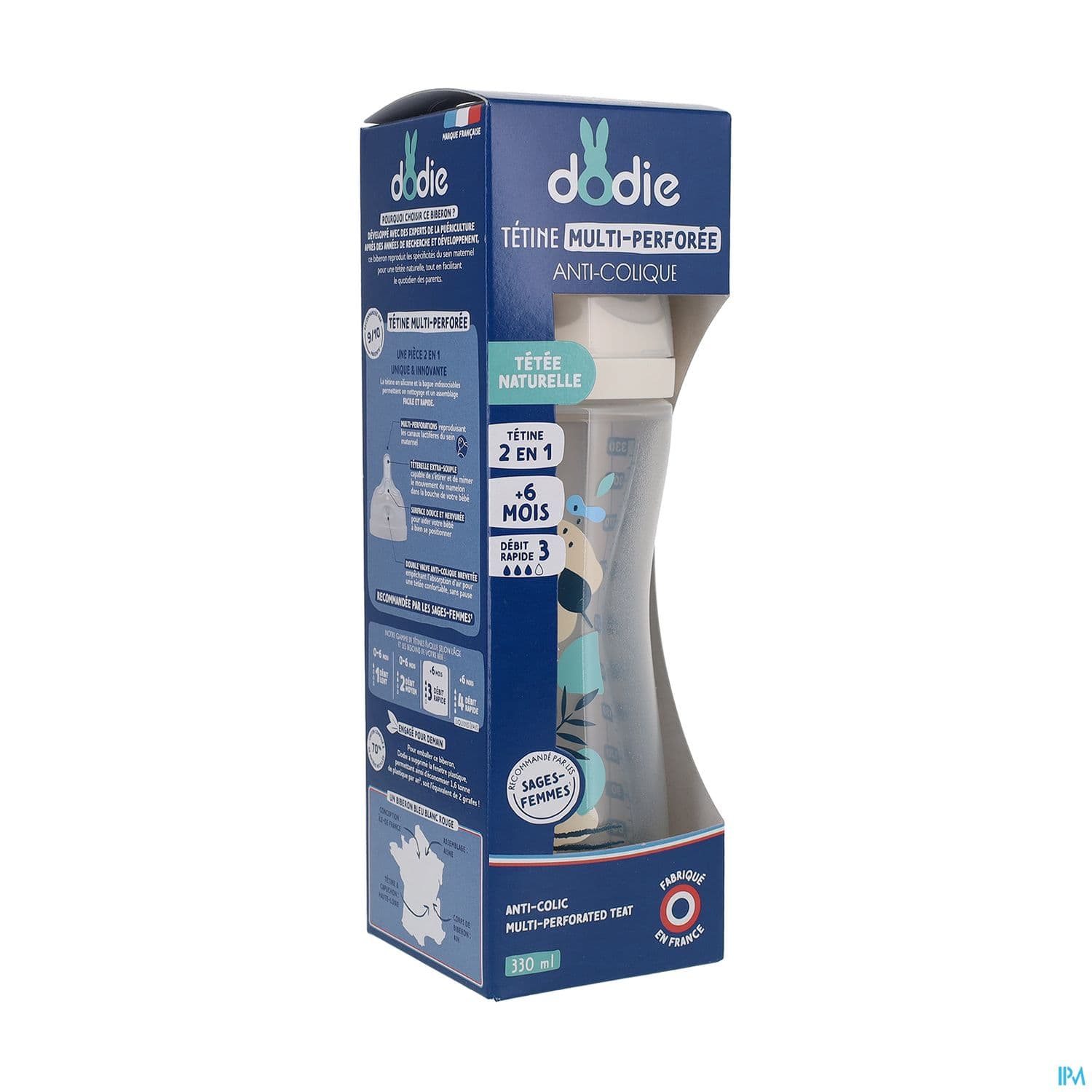 DOD BIB TEAT&RING BLEU 6+ 330ML