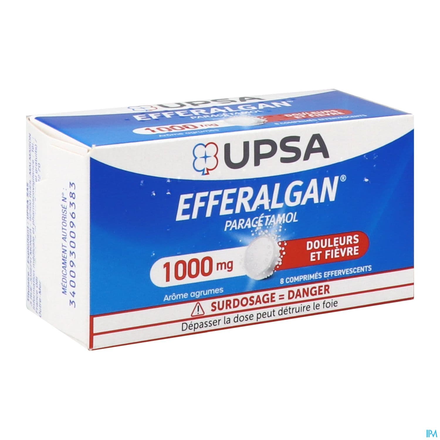 EFFERALGAN 1 000MG CPR EFF 8