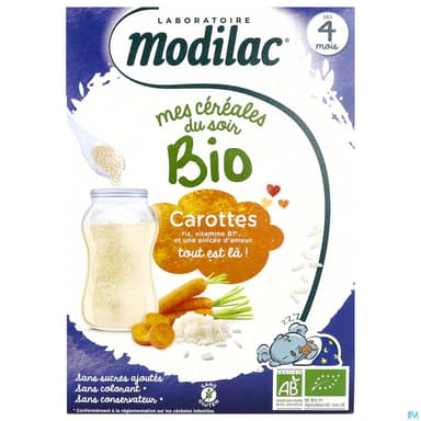 MODILAC CEREALE BIO CAROT/RIZ 250G