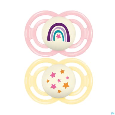 Mam Sucette Perfect Nuit Tendance +18m Silicone X2