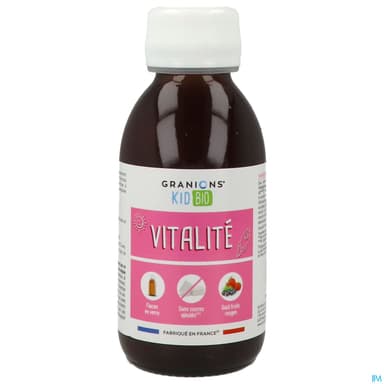 Granions Kid Bio Vitalite Solution Buvable Fruits Rouges 125ml