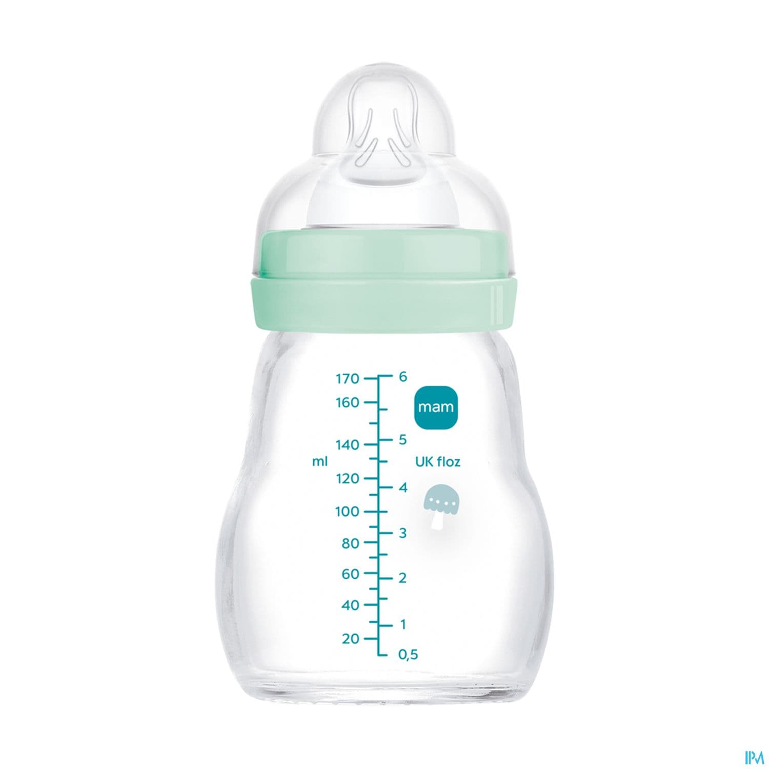 BIB MAM VERRE TETIN DEB1 BLEU170ML