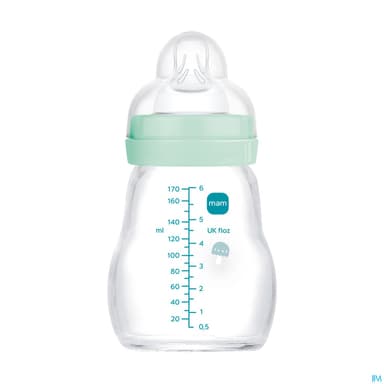 BIB MAM VERRE TETIN DEB1 BLEU170ML