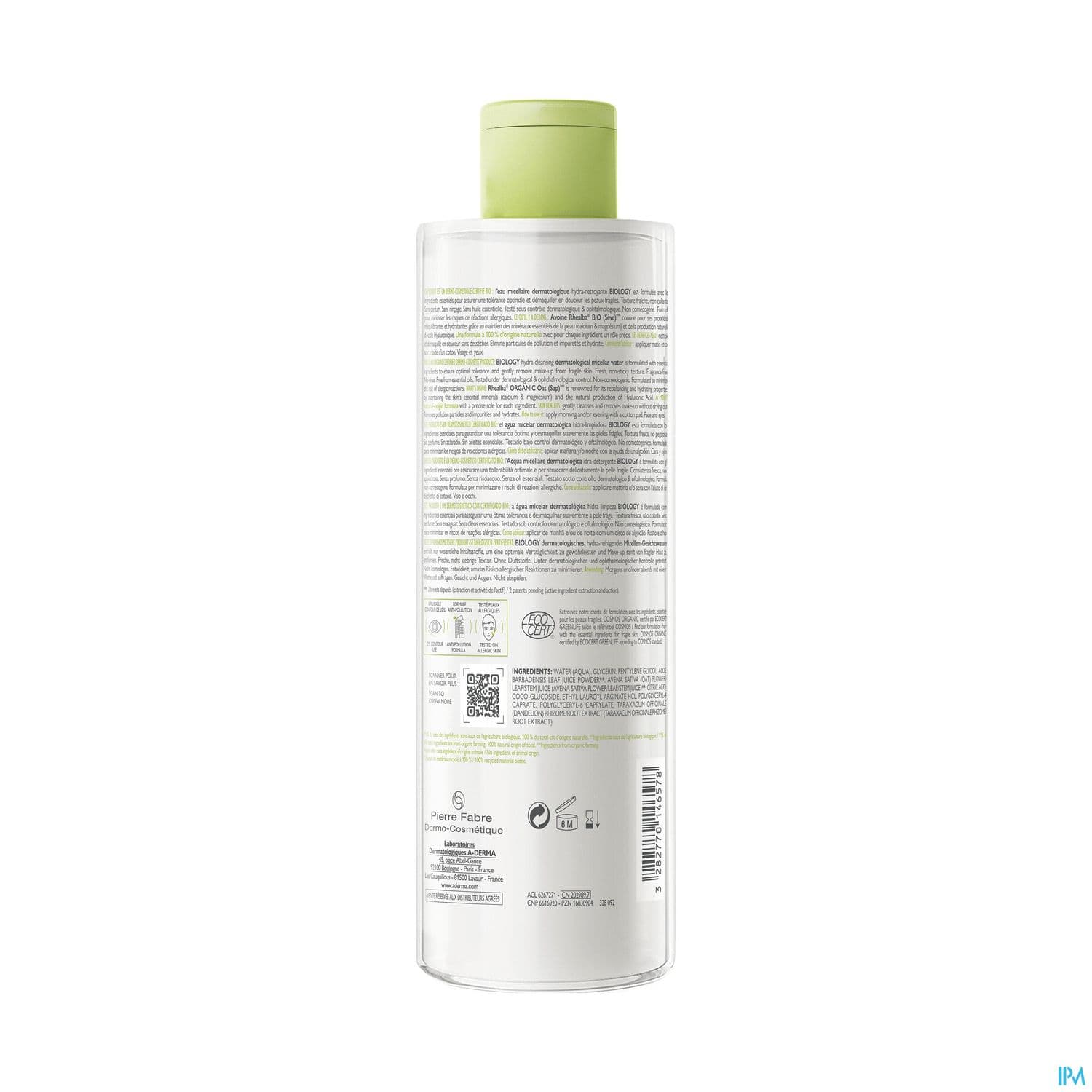 A Derma Biology Eau Micellaire Dermatologique Hydra Nettoyante 400ml