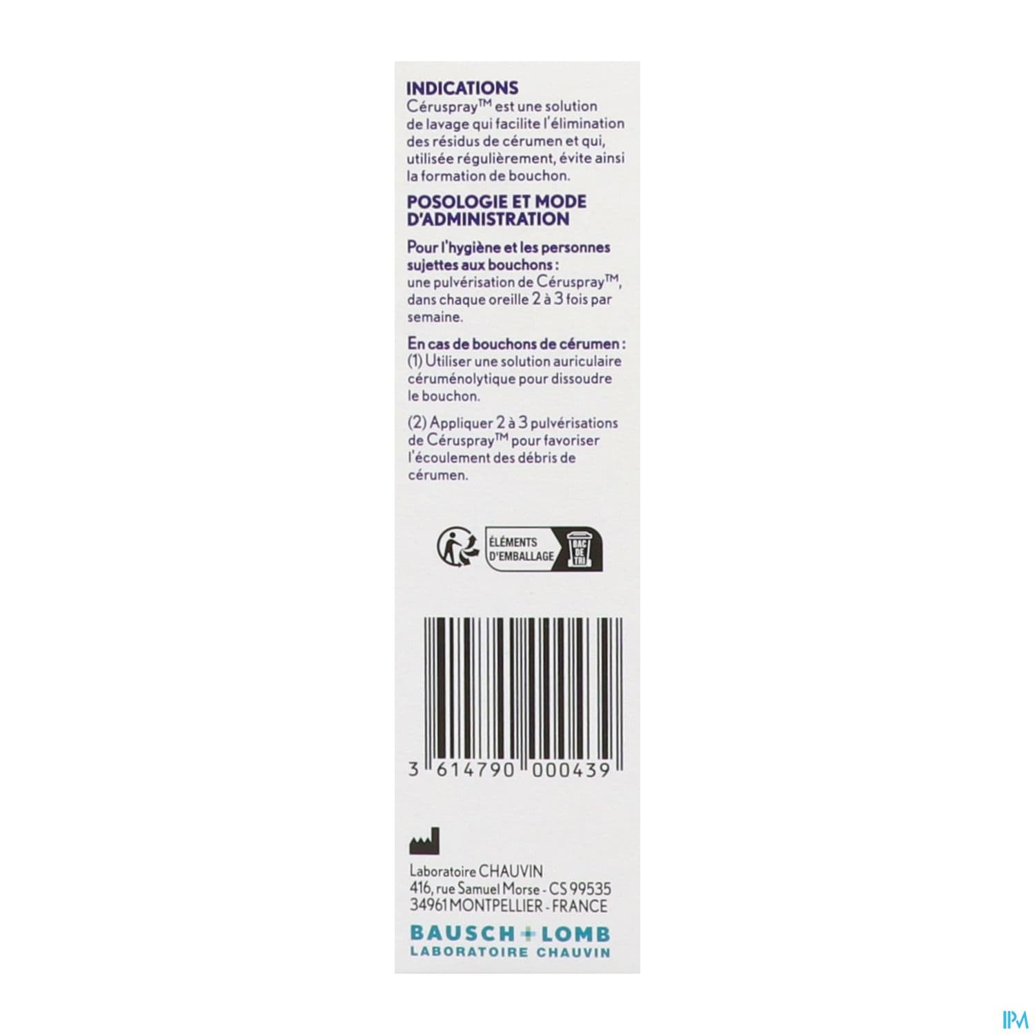 CERUSPRAY HYGIENE OREILLE SPR 50ML