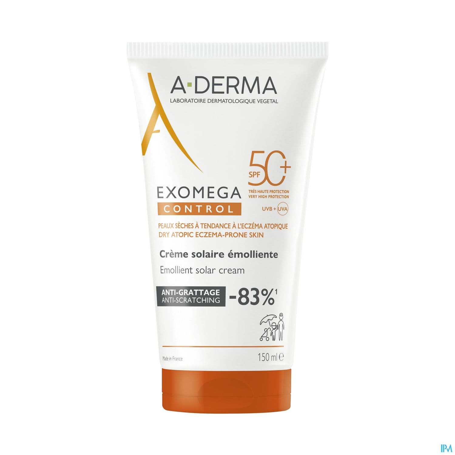 A Derma Exomega Control Creme Solaire Emolliente Spf50+ 150ml