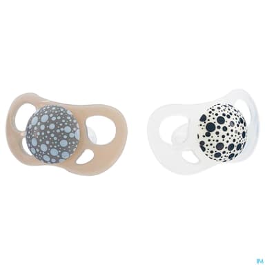 Twistshake Sucette Orthodontique 0/6m Gris/blanc X2