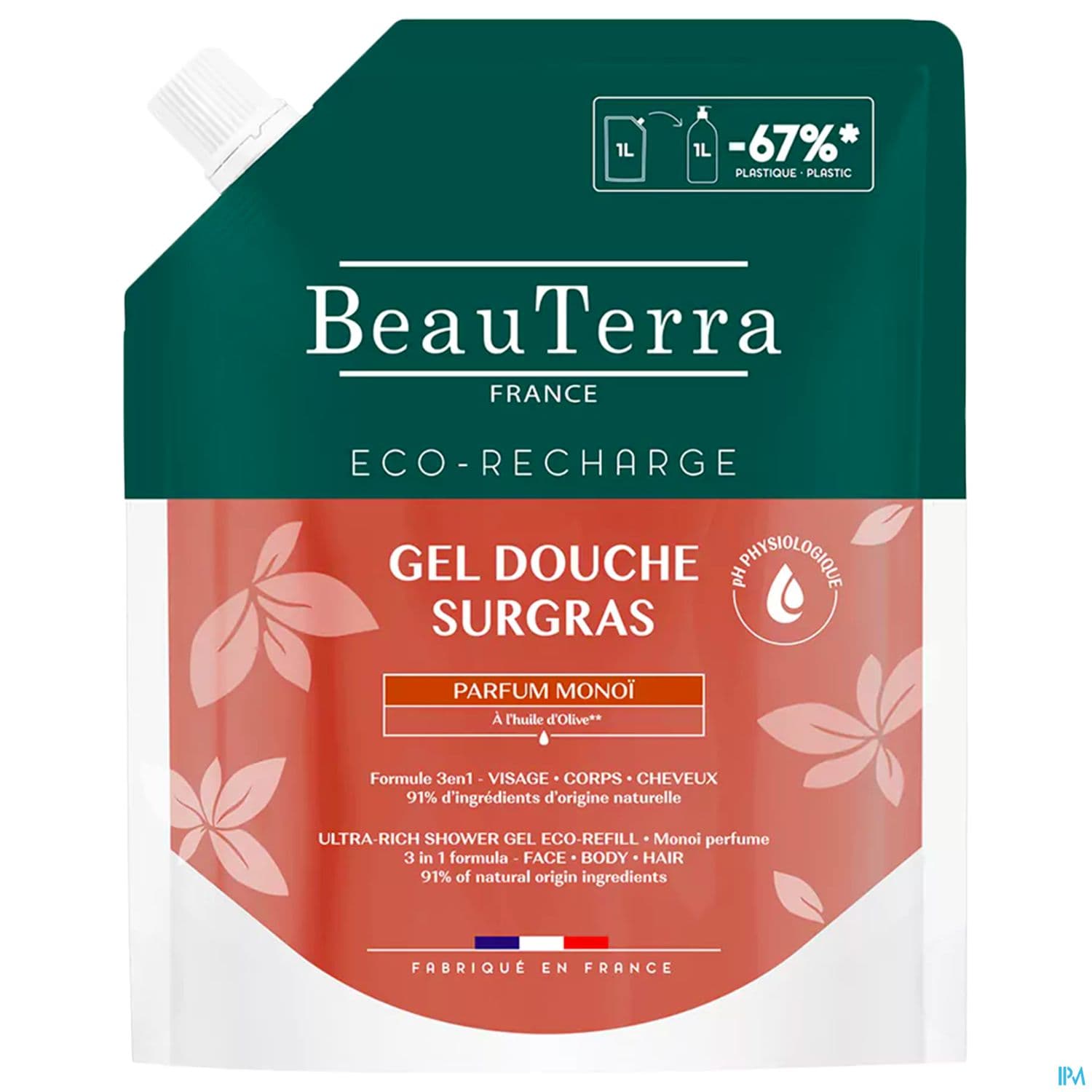 Beauterra Gel Douche Monoi Recharge 1l