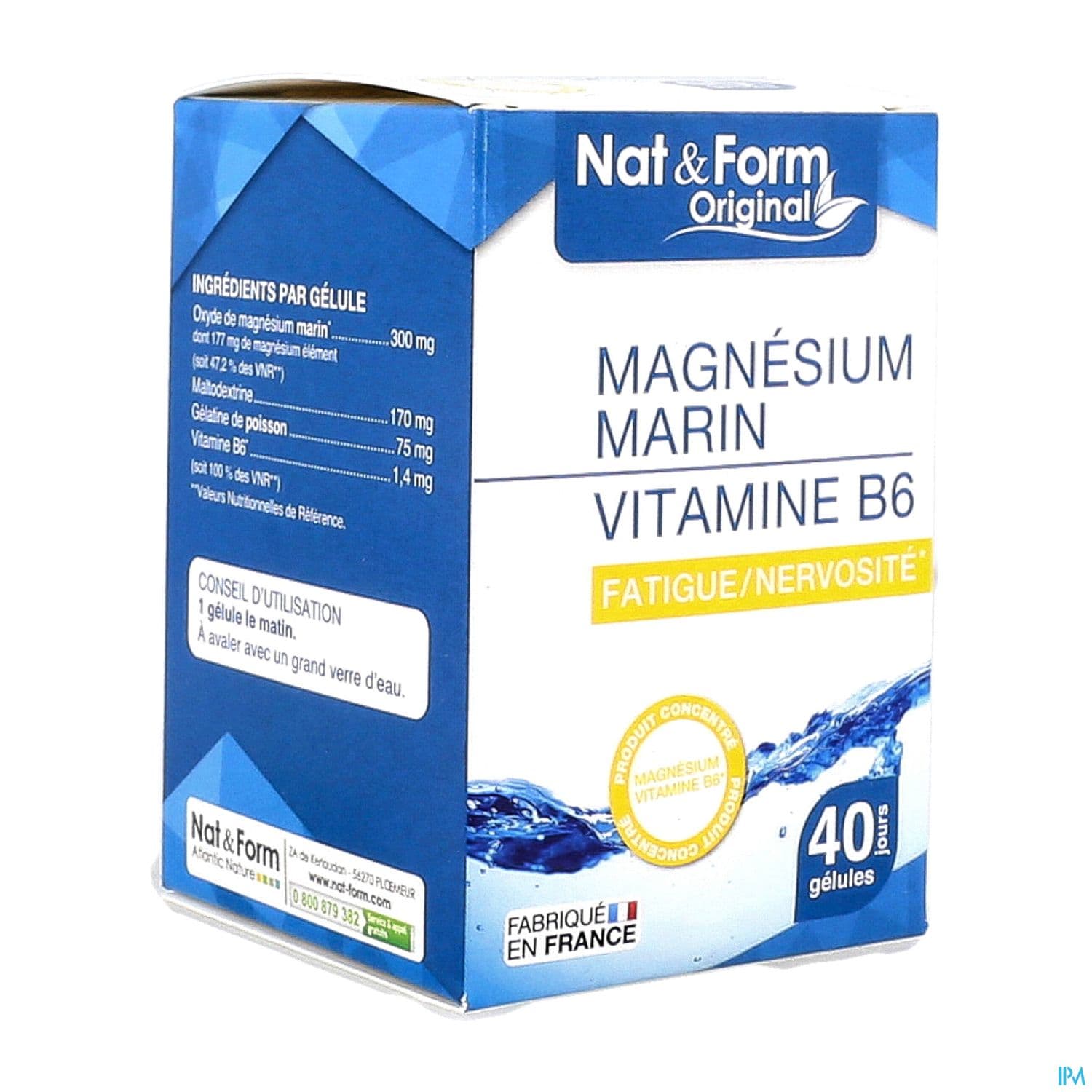 Nat Et Form Vitamines Et Mineraux Magnesium Vitamine B6 Gelule Vegetale 40