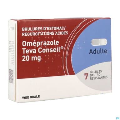 Omeprazole Teva Conseil 20mg Gelule Gastroresistante 7