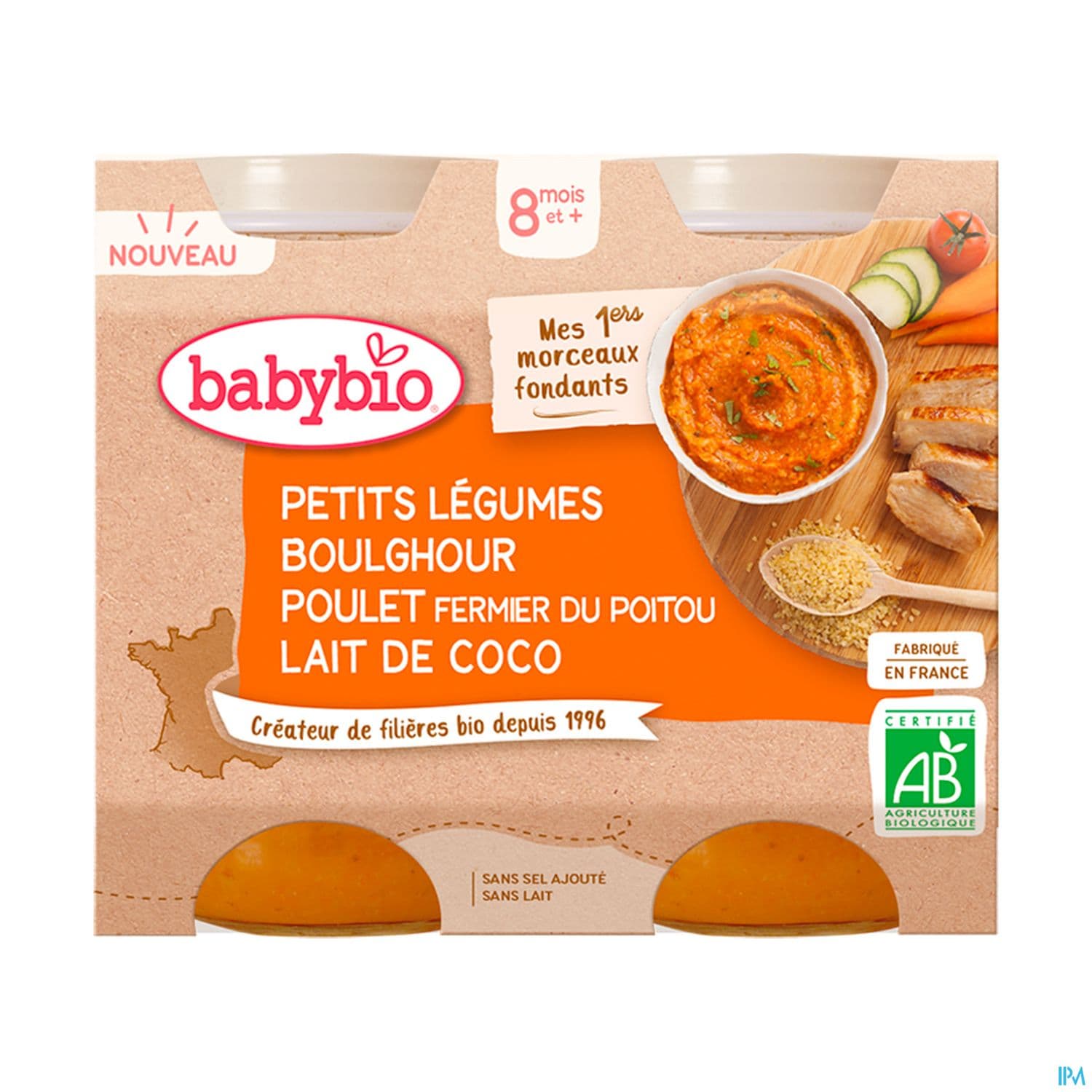 BABYBIO LEG/BOULG/POUL/COCO 2X200G