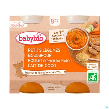 BABYBIO LEG/BOULG/POUL/COCO 2X200G