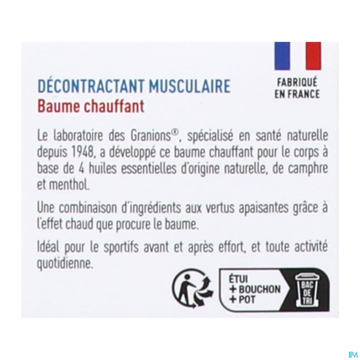 GRANIONS DECONT MUSCUL BAUME CHAUF