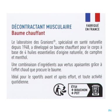 GRANIONS DECONT MUSCUL BAUME CHAUF