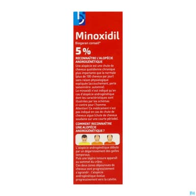 Minoxidil Biogaran Conseil 5% Solution Pour Application Cutanee 60ml X3