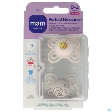 SUCET MAM PERFECT SIL 0-2M X2