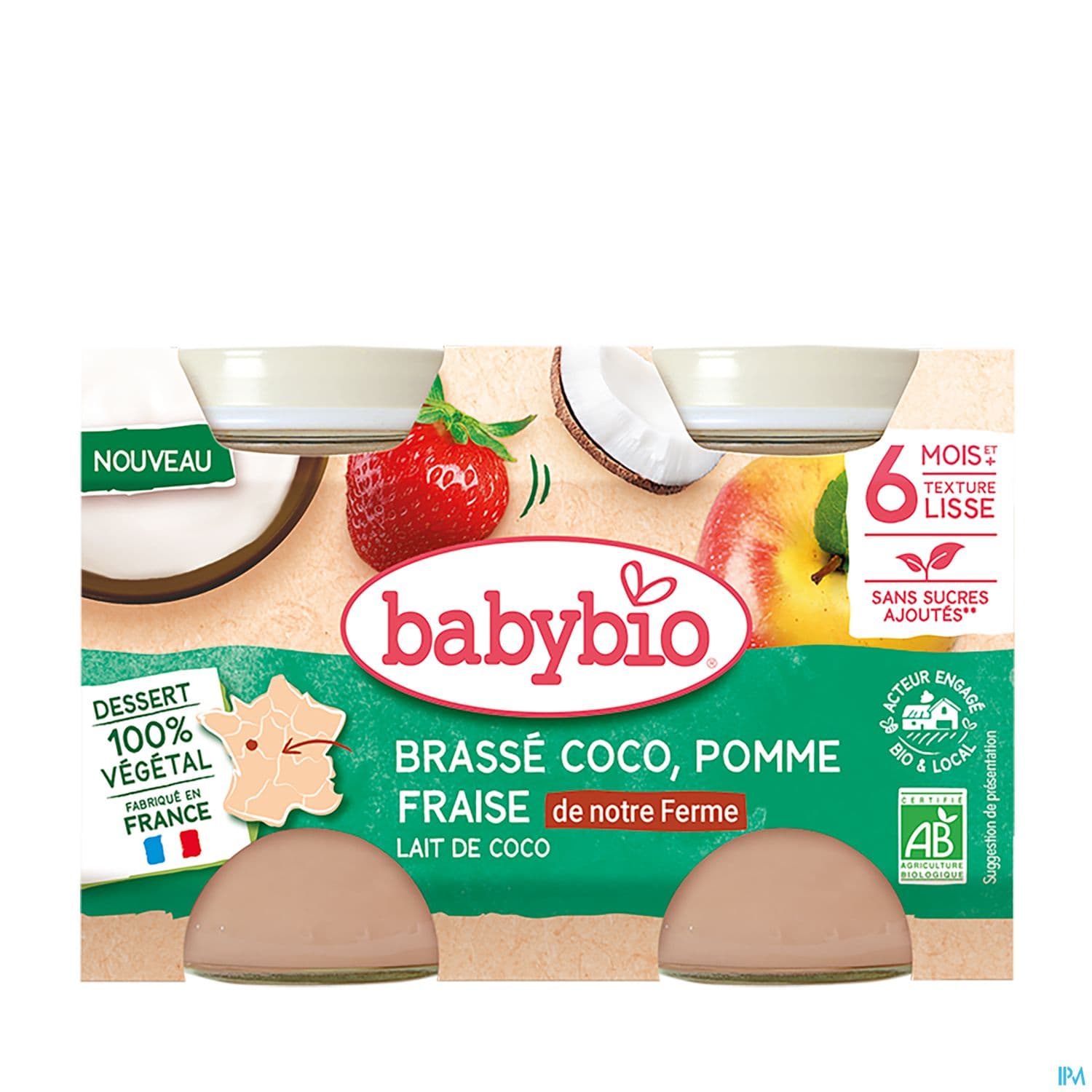 BABYBIO BRASSE COCO/POM/FRAIS2X130