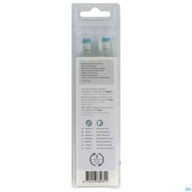Sonicare Tete De Rechange Pour Brosse A Dents Electrique W2 White Brushsync Blanche Hx6062/10 X2