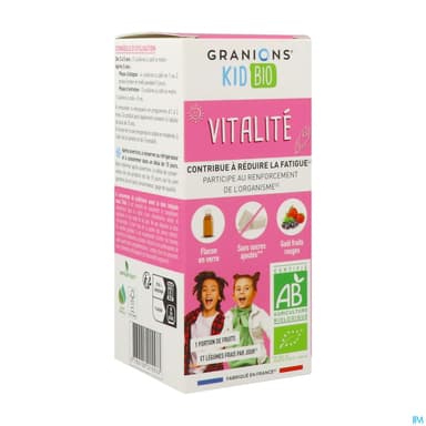 Granions Kid Bio Vitalite Solution Buvable Fruits Rouges 125ml