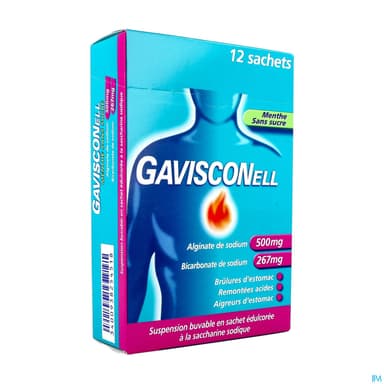 Gavisconell Menthe Sans Sucre Susp Buvable Sachet 12