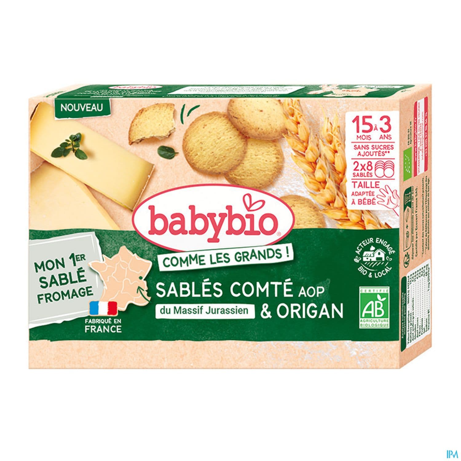 Babybio Biscuit Sable Comte Du Massif Jurassien Origan Sachet 72g