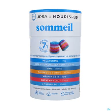 Upsa X Nourished Sommeil 7en1 Gommes 30