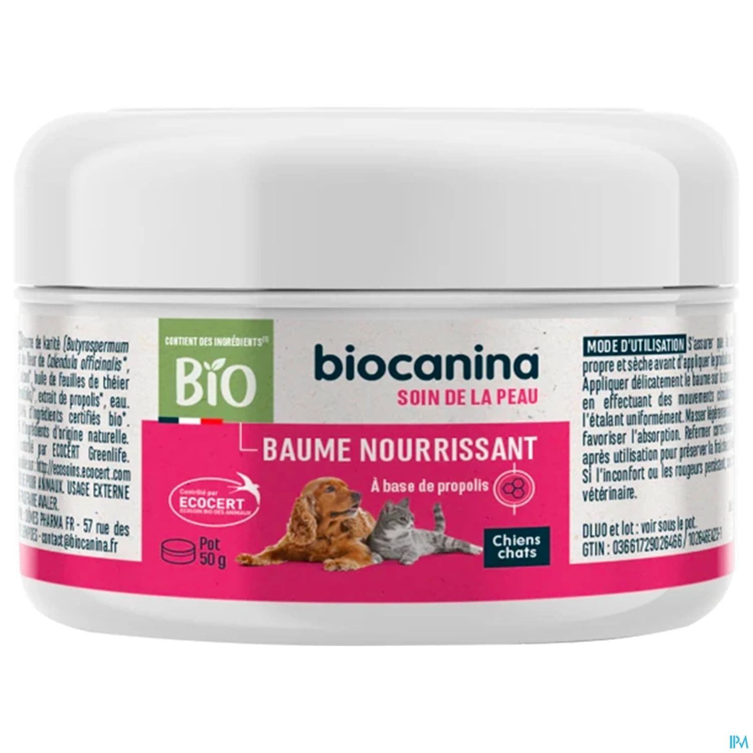 Biocanina Baume Nourrissant Bio Soin De La Peau Chien Chat 50g