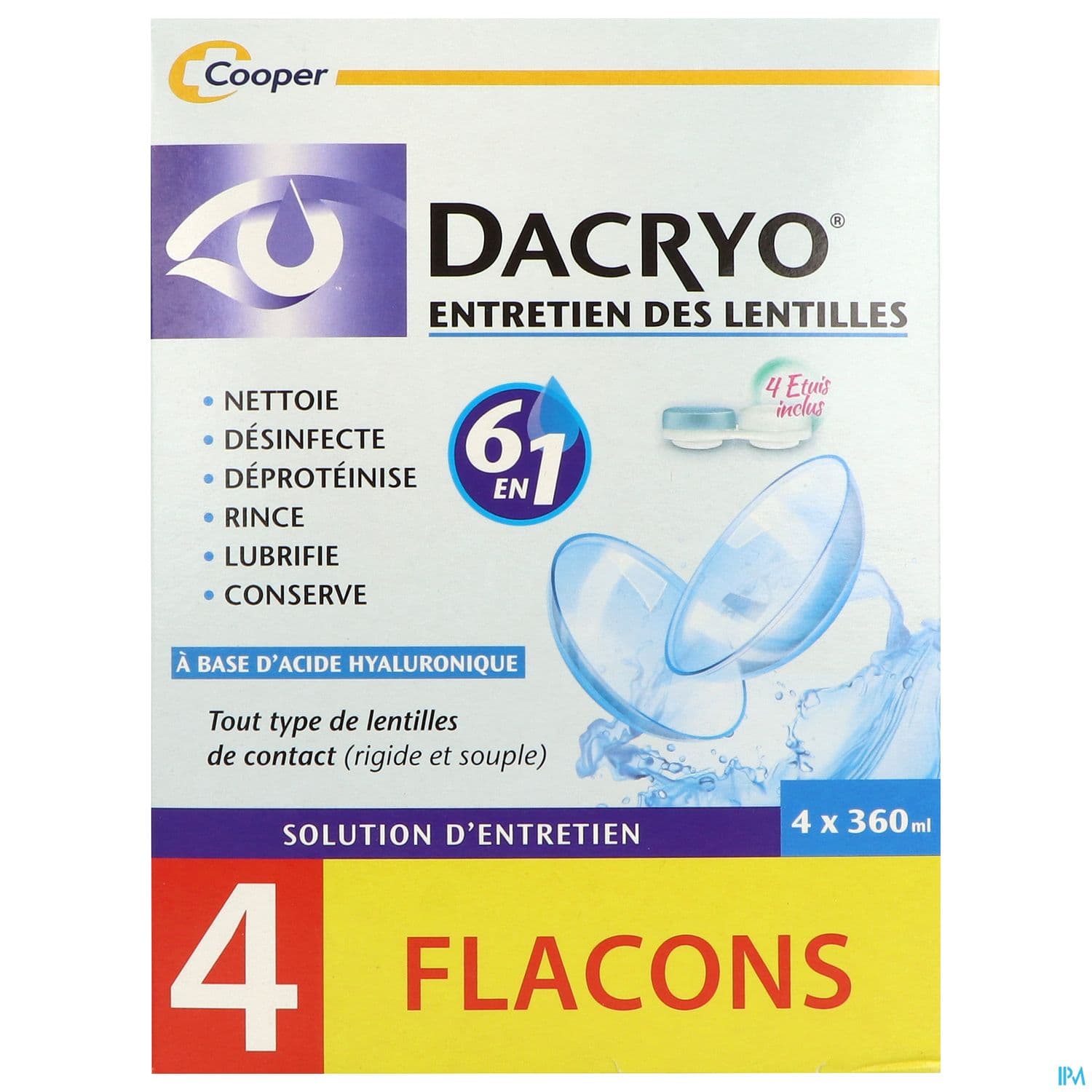 Cooper Dacryolens Entretien Lentilles 360ml X3 + 360ml Offert