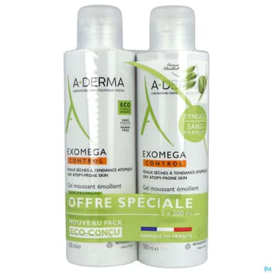 A-DERMA EXOMEGA CONT GEL MOUS2X500
