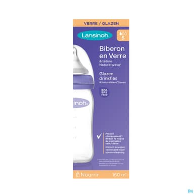 LANSINOH BIB VERRE NAT WAVE 160ML