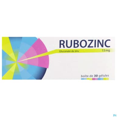 RUBOZINC 15MG GELULE 30