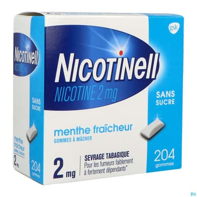 Nicotinell Menthe 2mg Sans Sucre Gommes A Macher 204