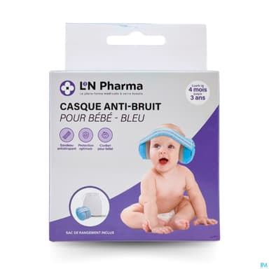 L2N CASQUE A/BRUIT BEBE 3M+ BLEU